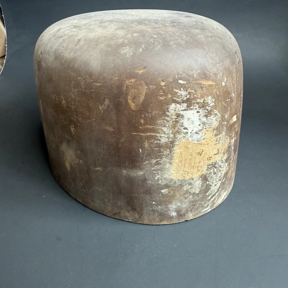 Antique Primitive Millinery Wood Hat Block Mold Form Hatter Tool 7 1/4